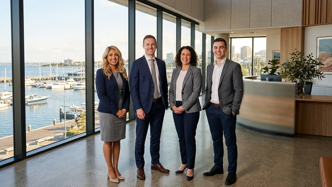 A Geelong mortgage broker reviewing home loan options with a local couple at a desk